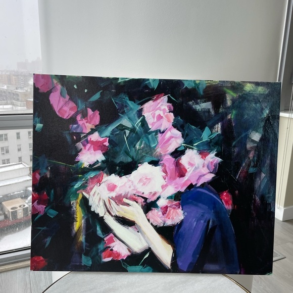 Woman and flowers print artwork 20x16 inch - Picture 3 of 7